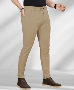 METRONAUT Regular Fit Men Khaki Trousers