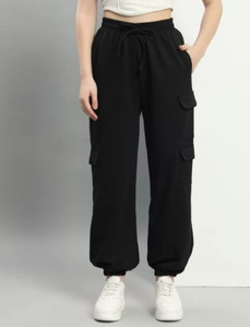 MS BOTTOM Comfort Fit Women Black Trousers