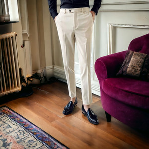 AXOLOTL Regular Fit Men Cream Trousers