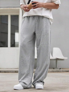 एल्स & व्हाट पुरुषों के लिए सॉलिड ग्रे ट्रैक पैंट