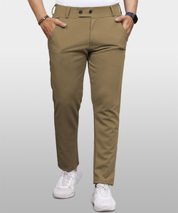 VeBNoR Regular Fit Men Khaki Trousers