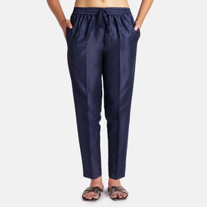 NOORI Regular Fit Women Dark Blue Trousers