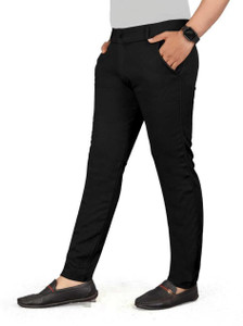 BLAINE Slim Fit Men Black Trousers