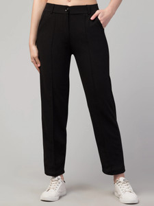 Richa fashion Regular Fit Women Black Trousers