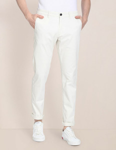 U.S. POLO ASSN. Slim Fit Men White Trousers