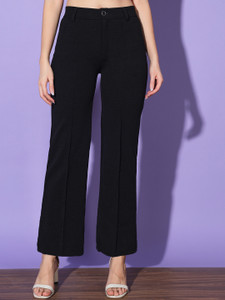 BuyNewTrend Relaxed Women Black Trousers