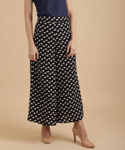 W Flared Women Black Trousers