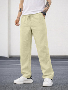 MOTREX Slim Fit Men Beige Trousers