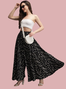 SCUBE DESIGNS Flared Women Black Trousers