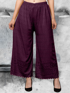 FamBee Relaxed Women Purple Trousers