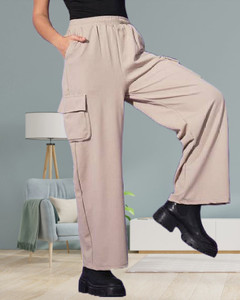 IRHA Regular Fit Women Cream Trousers