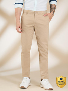 BEING HUMAN Khaki Slim Fit Chino For Men By Being Human Clothing Slim Fit Men Beige Trousers