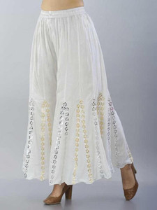 Harshsraj Regular Fit Women White Trousers