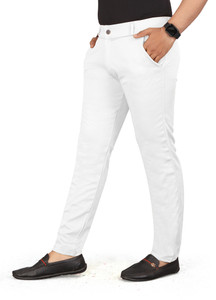 BLAINE Slim Fit Men White Trousers