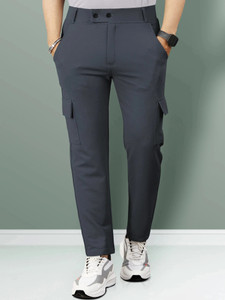 VeBNoR Regular Fit Men Grey Trousers