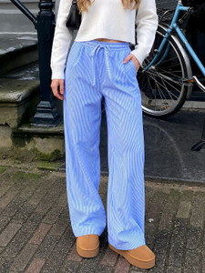 Bliez Straight Fit Women Blue Trousers