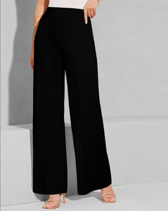 Gheiebvdo Flared Women Black Trousers