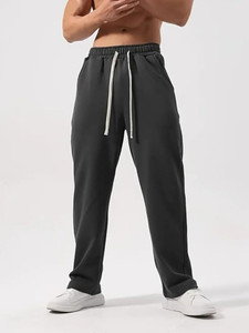 THREADMILE Solid Men Grey Track Pants