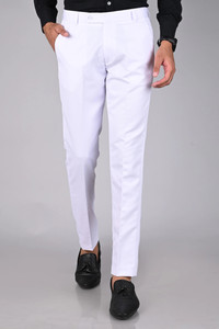 MANCREW Regular Fit Men White Trousers