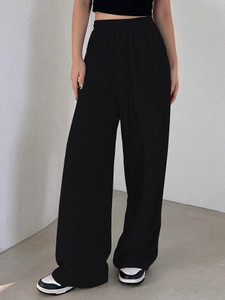 Leriya Fashion Regular Fit Women Black Trousers