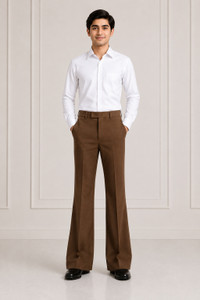 Nadwi Garments Flared Men Brown Trousers