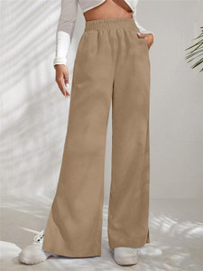 Rajovati Loose Fit Women Cream Trousers