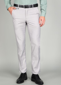 VAN HEUSEN Slim Fit Men Grey Trousers
