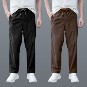 GIBBONTE Relaxed Men Black, Brown Trousers