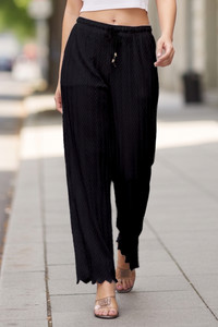 Tijarat Loose Fit Women Black Trousers