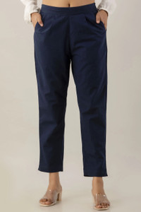Moirai Regular Fit Women Dark Blue Trousers