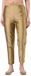 MSAD Regular Fit Women Gold Trousers