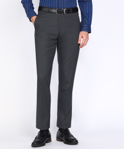 PARK AVENUE Regular Fit Men Grey Trousers