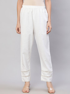 Nayo Regular Fit Women White Trousers