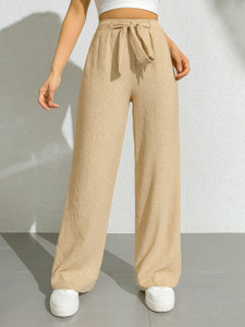 Moda Rapido Flared Women Beige Trousers
