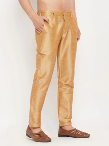 Desivibes Regular Fit Men Gold Trousers
