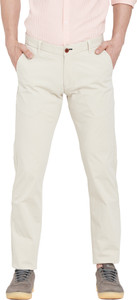 DUKE Slim Fit Men Cream Trousers