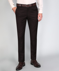 LOUIS PHILIPPE Slim Fit Men Black Trousers