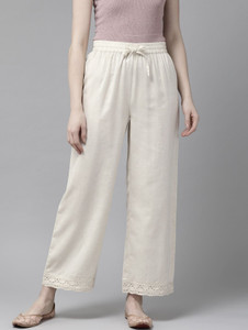 Amira's Relaxed Women Cream Trousers