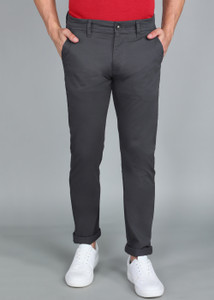 WROGN Slim Fit Men Grey Trousers