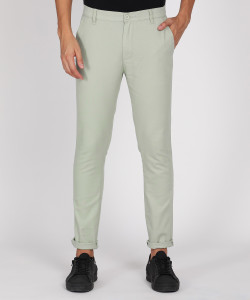 The Indian Garage Co. Slim Fit Men Grey Trousers