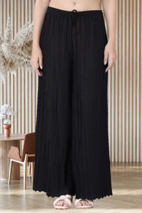 KWSH Regular Fit Women Black Trousers