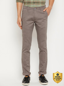 DUKE Slim Fit Men Grey Trousers