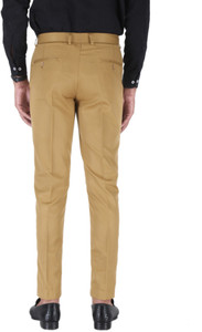 VURSO Slim Fit Men Khaki Trousers