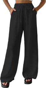SAVAYO Loose Fit Women Black Trousers
