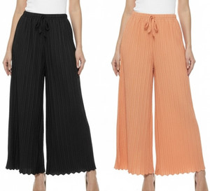Ranglipi Flared Women Black, Orange Trousers