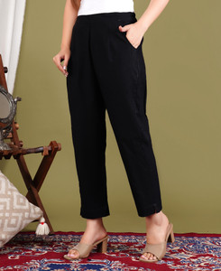 Gamyam Regular Fit Women Black Trousers