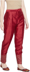 MIXFIT Regular Fit Women Maroon Trousers