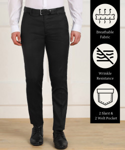 MANCREW Regular Fit Men Black Trousers