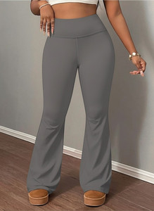 loomzy Flared Women Grey Trousers