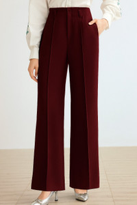 ADDYVERO Straight Fit Women Maroon Trousers